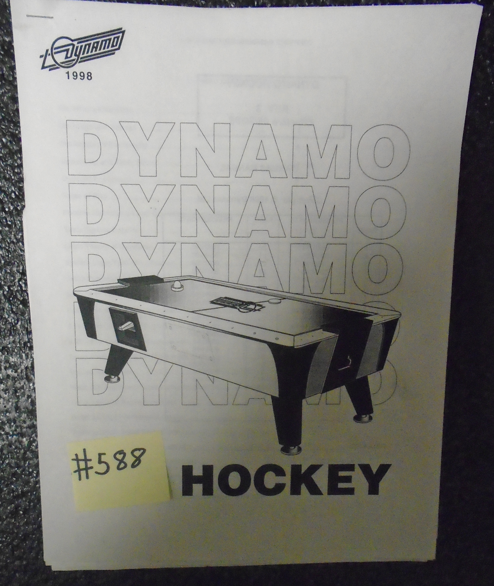 DYNAMO AIR HOCKEY Table Game Manual 588 for sale FREE SHIPPING